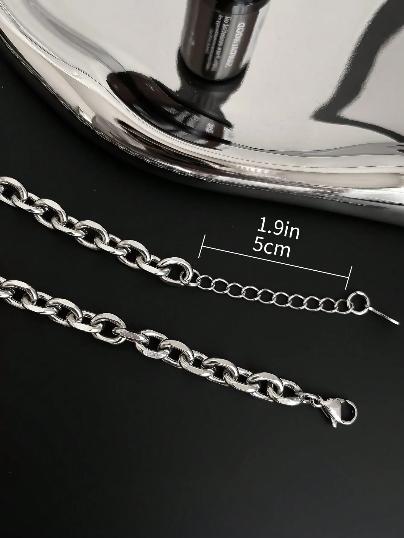 1pc Funky Stainless Steel Studded Decor Pendant Necklace For Men