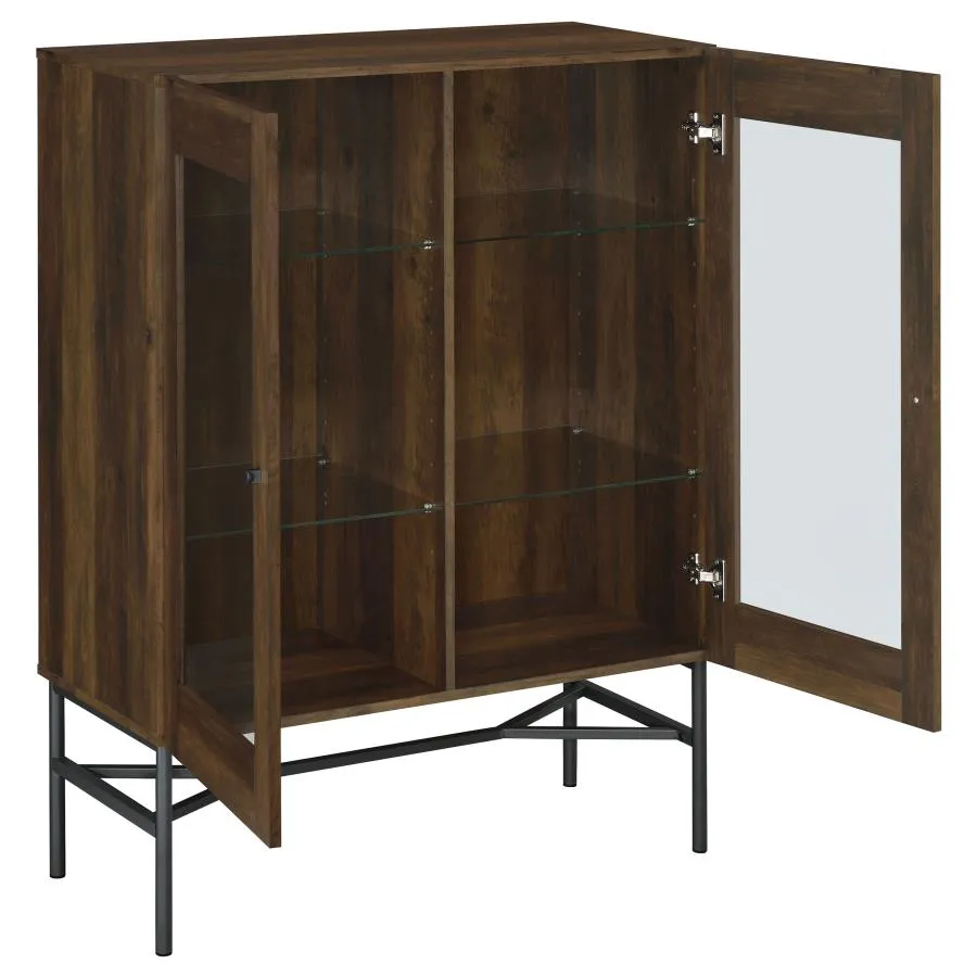 2-door Accent Cabinet with Glass Shelves