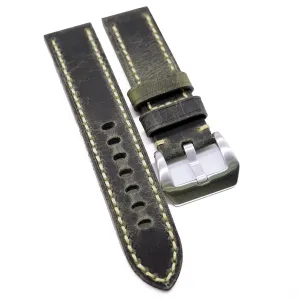 20mm, 22mm, 24mm, 26mm Charcoal Gray Italy Calf Leather Watch Strap