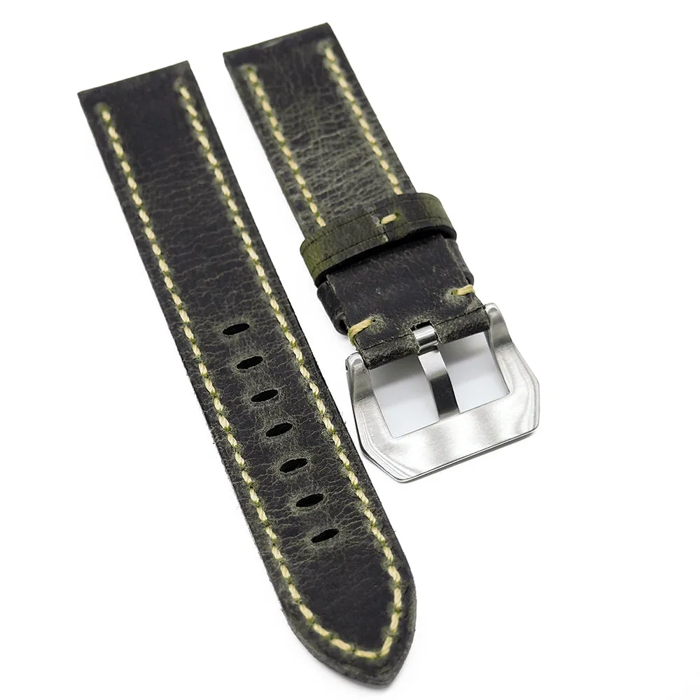 20mm, 22mm, 24mm, 26mm Charcoal Gray Italy Calf Leather Watch Strap