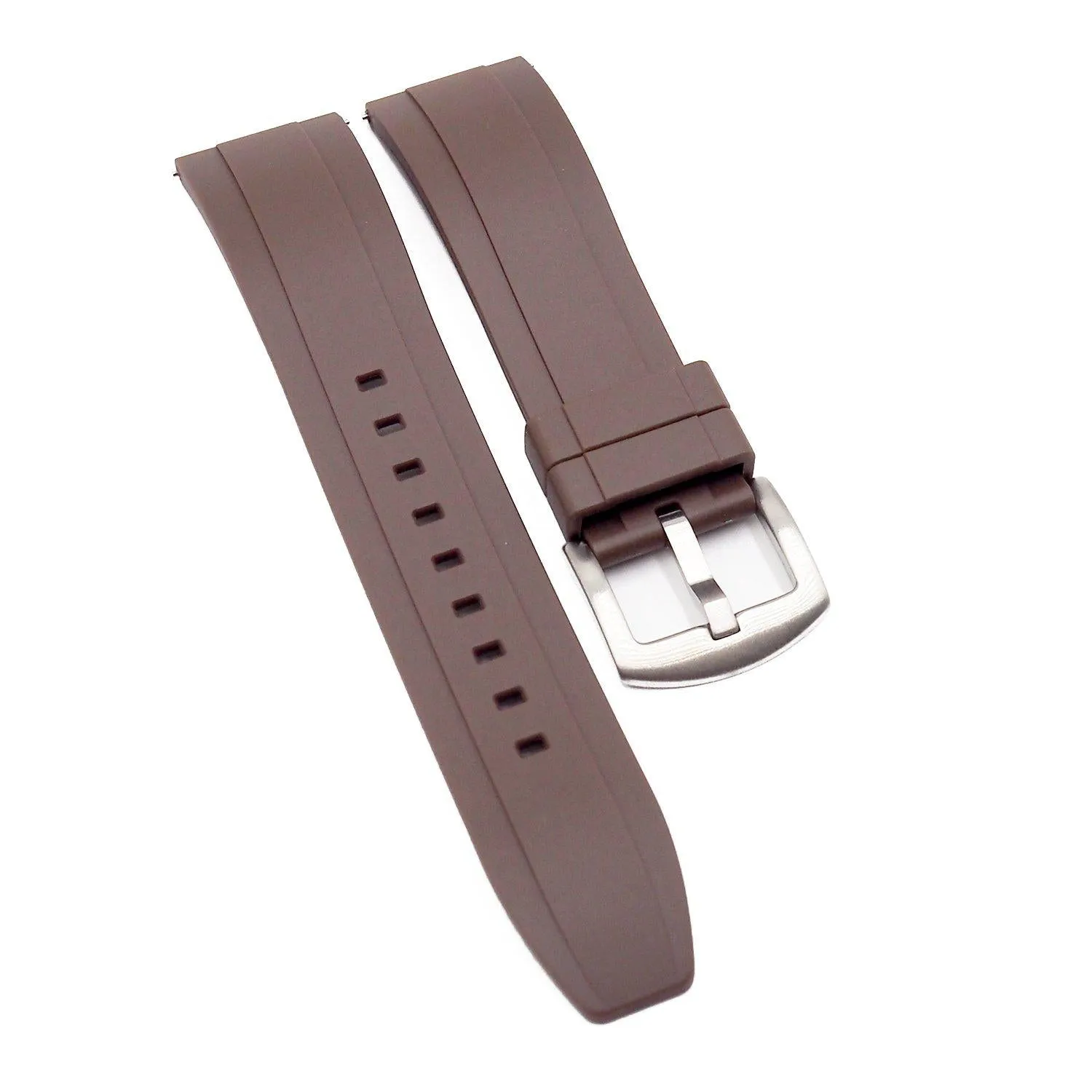 20mm, 22mm, 24mm Straight End Rubber Watch Strap, Quick Release Spring Bars, 8 Colors