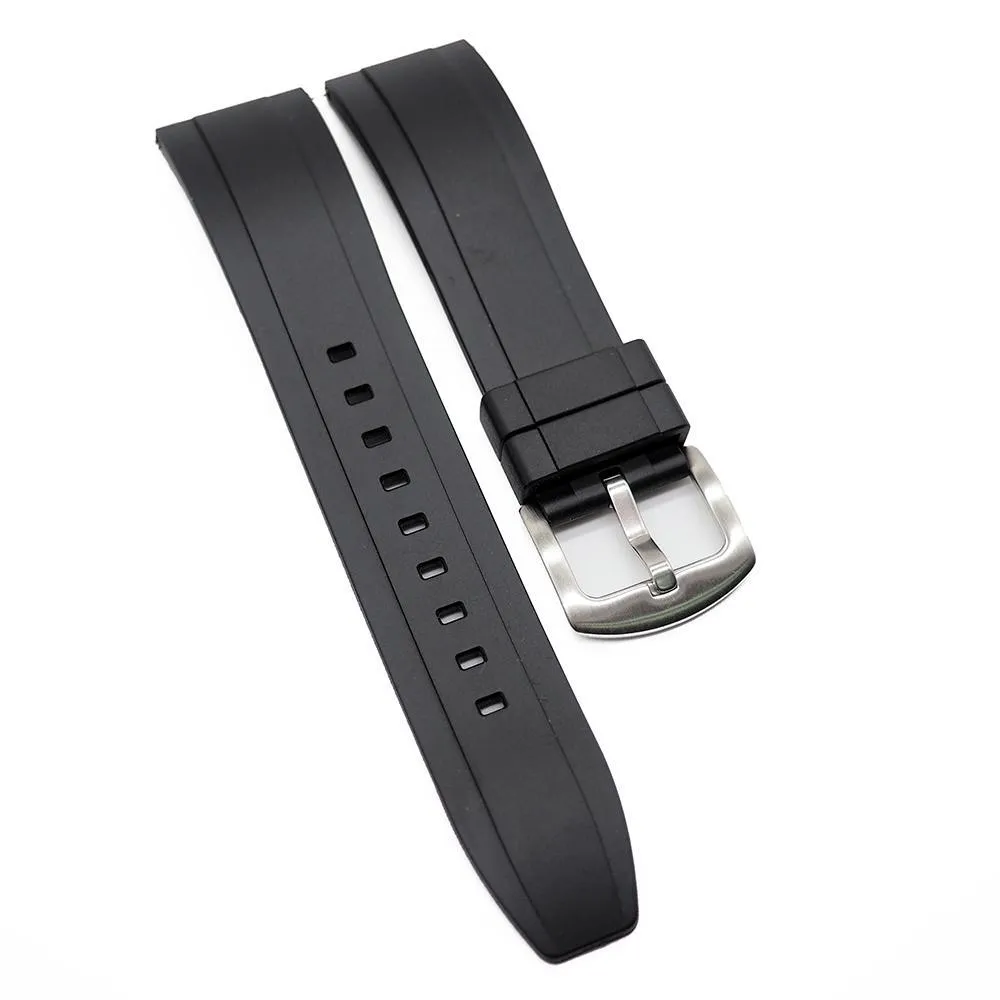 20mm, 22mm, 24mm Straight End Rubber Watch Strap, Quick Release Spring Bars, 8 Colors