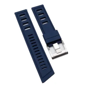 22mm Navy Blue FKM Rubber Dive Watch Strap, Quick Release Spring Bars