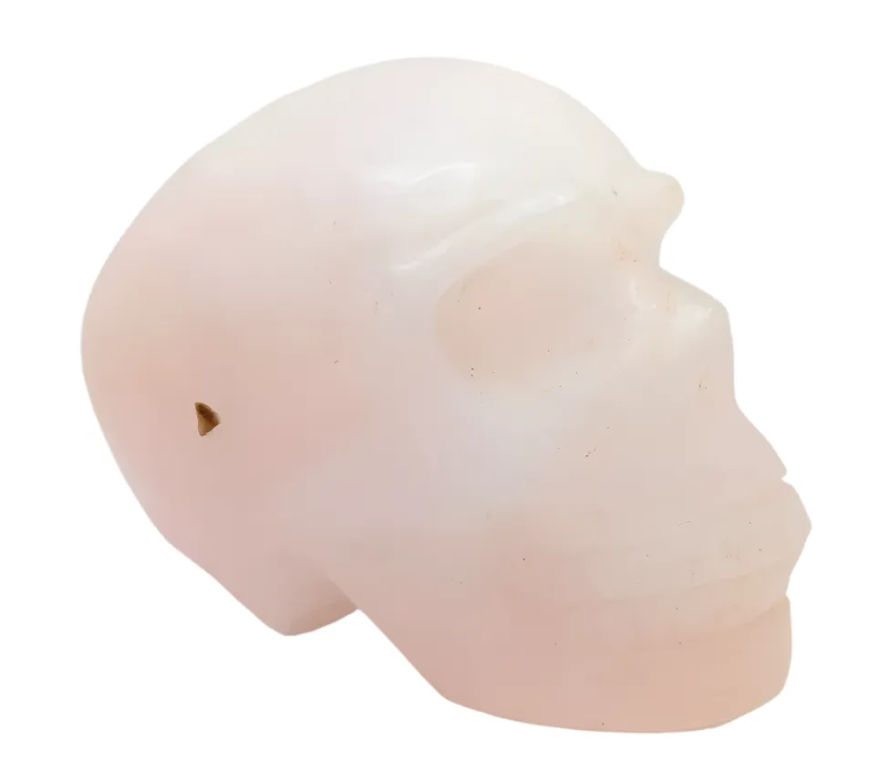 930G UV Reactive Pink Calcite Crystal Skull