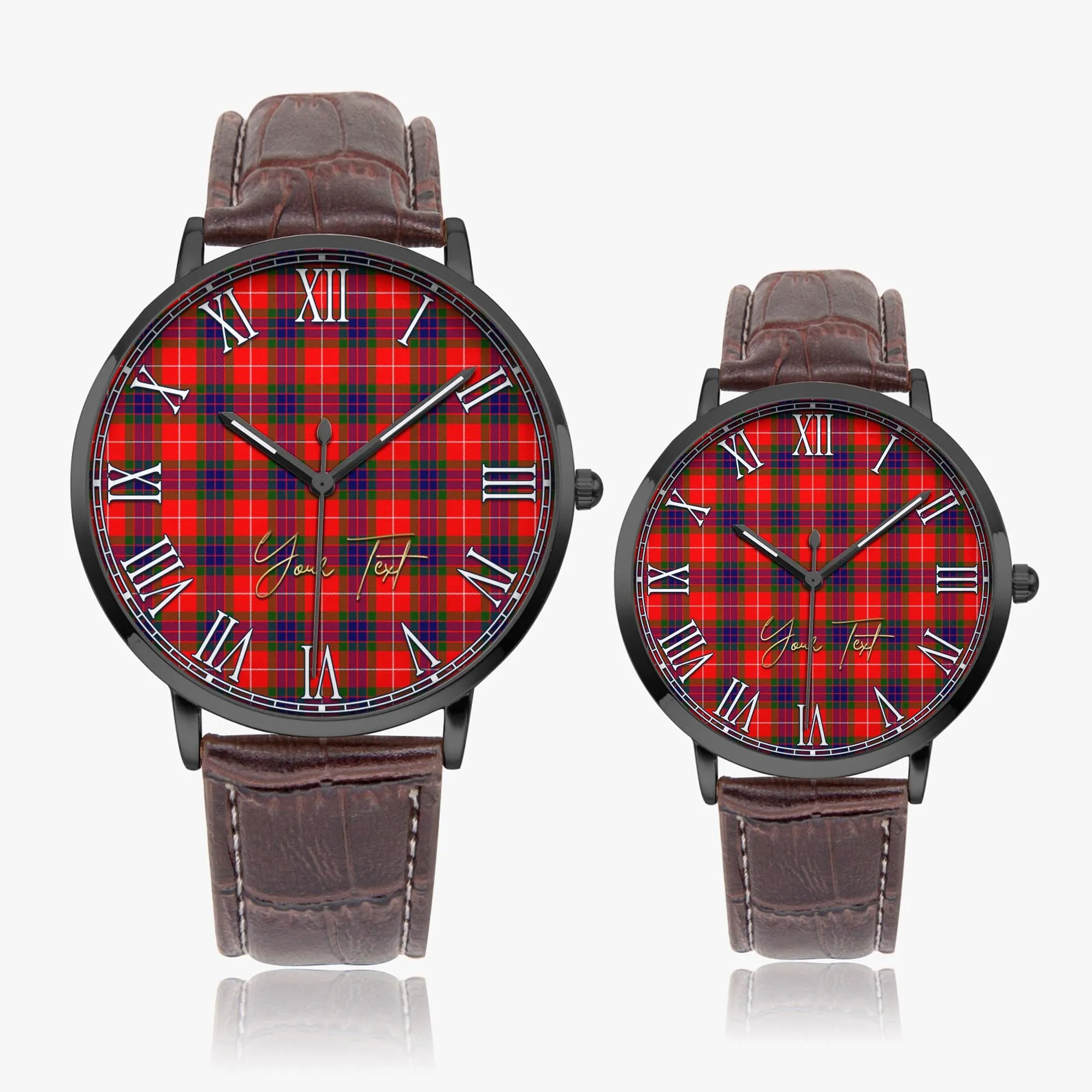 Abernethy Tartan Personalized Your Text Leather Trap Quartz Watch