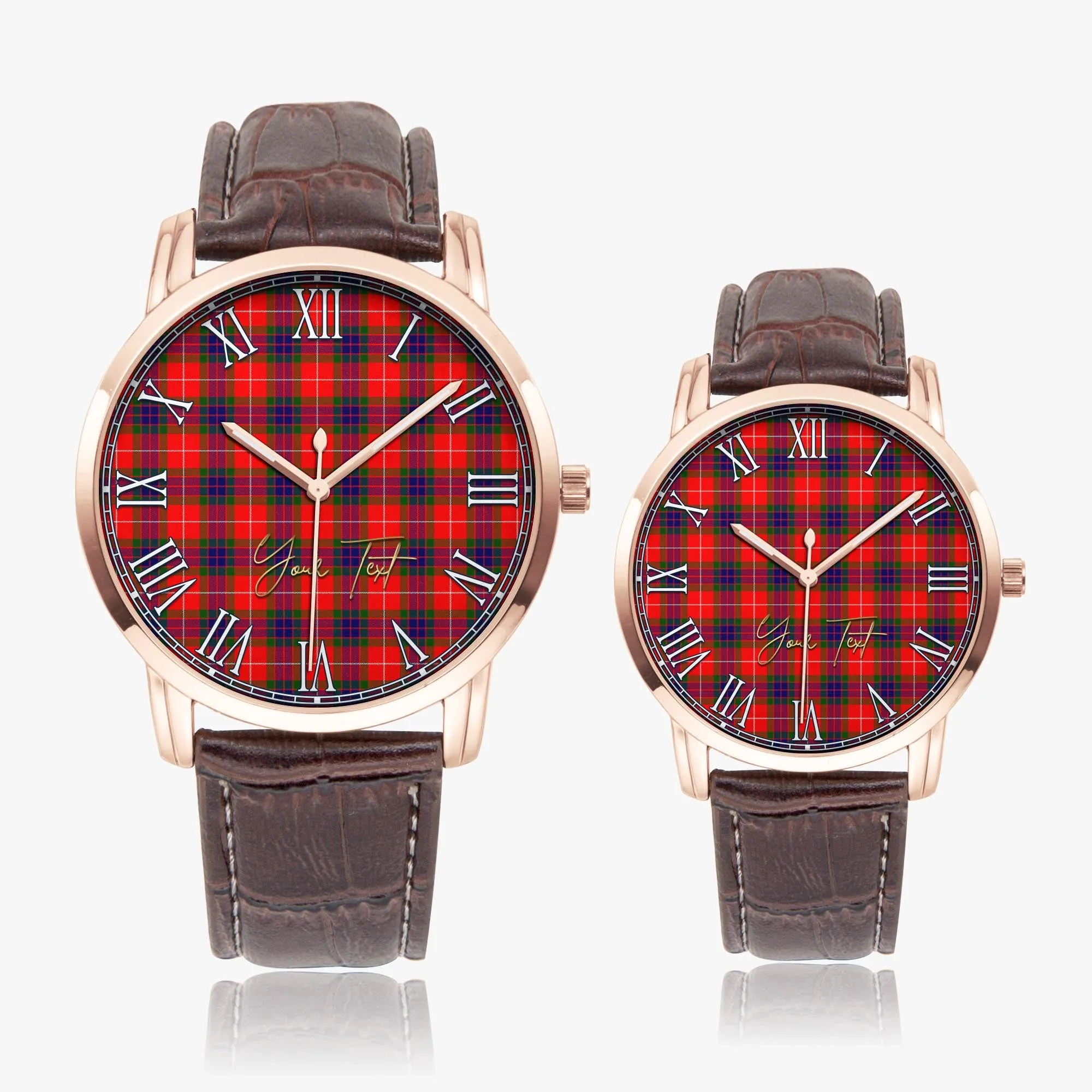 Abernethy Tartan Personalized Your Text Leather Trap Quartz Watch