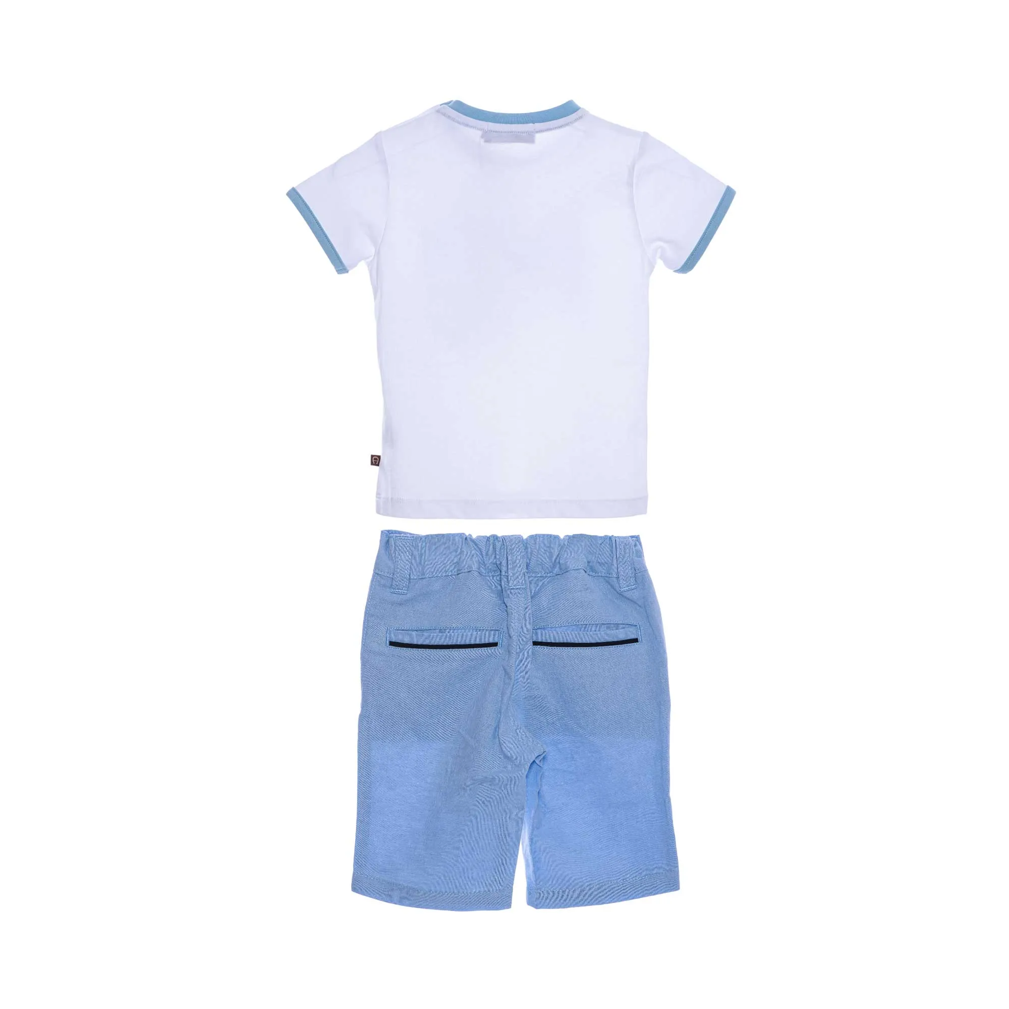 Aigner Kids Baby Boy's White & Blue T-Shirt and Short Set