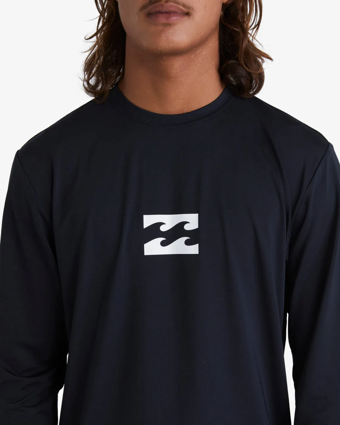 All Day Wave Loose Fit Long Sleeve Surf Tee - Black