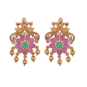 Antique Gold Plated Sania Studs Earrings