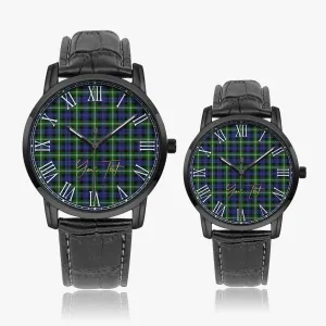 Baillie (Bailey) Tartan Personalized Your Text Leather Trap Quartz Watch