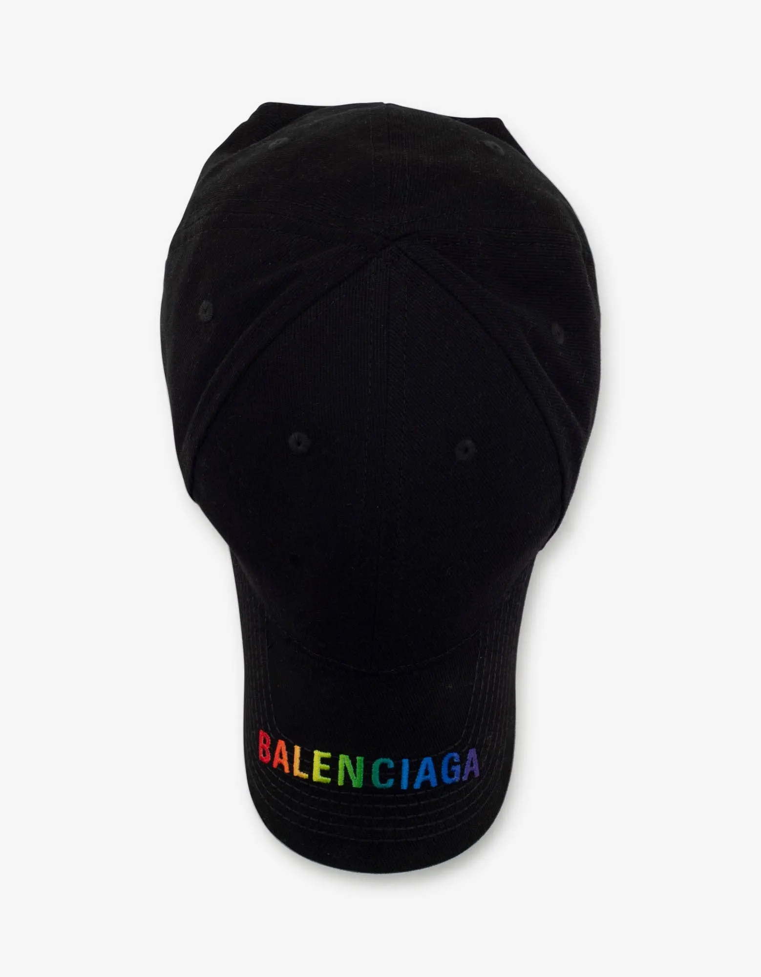 Balenciaga Black Rainbow Logo Visor Baseball Cap