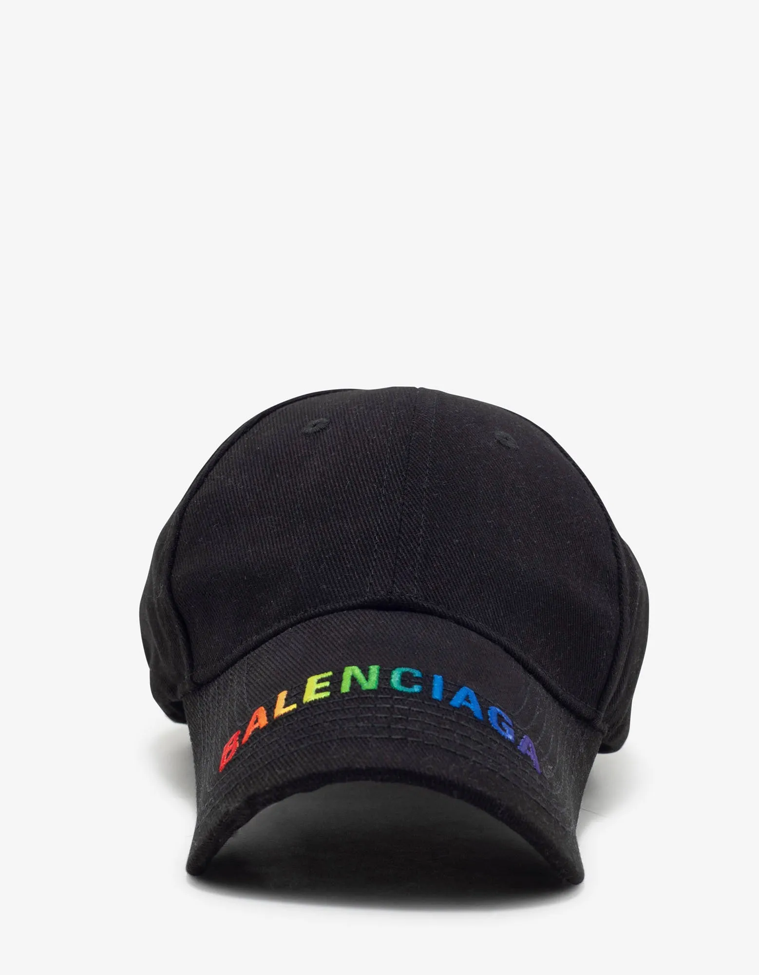 Balenciaga Black Rainbow Logo Visor Baseball Cap