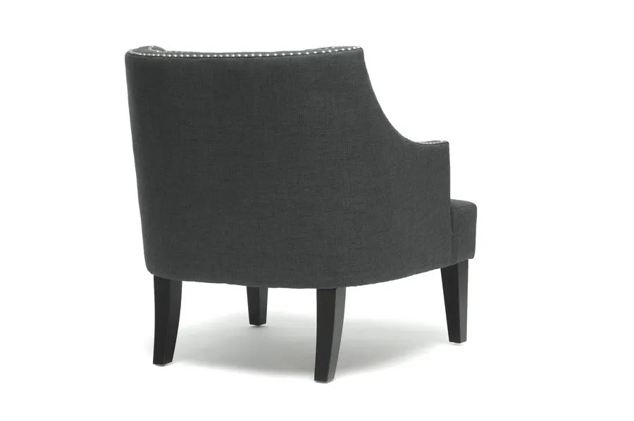 Baxton Studio Millicent Gray Linen Arm Chair