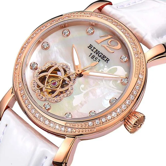 Binger Swiss Tourbillon Mechanical Watch Women B 1132