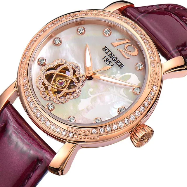 Binger Swiss Tourbillon Mechanical Watch Women B 1132