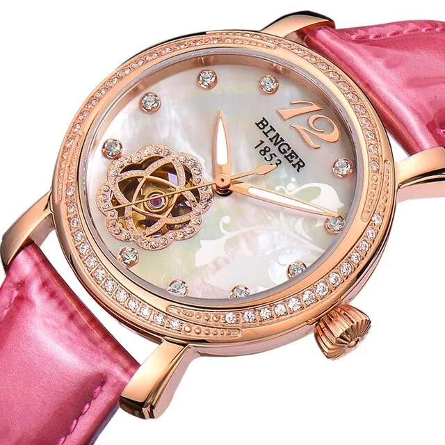 Binger Swiss Tourbillon Mechanical Watch Women B 1132