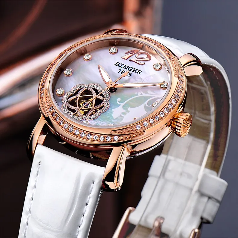 Binger Swiss Tourbillon Mechanical Watch Women B 1132