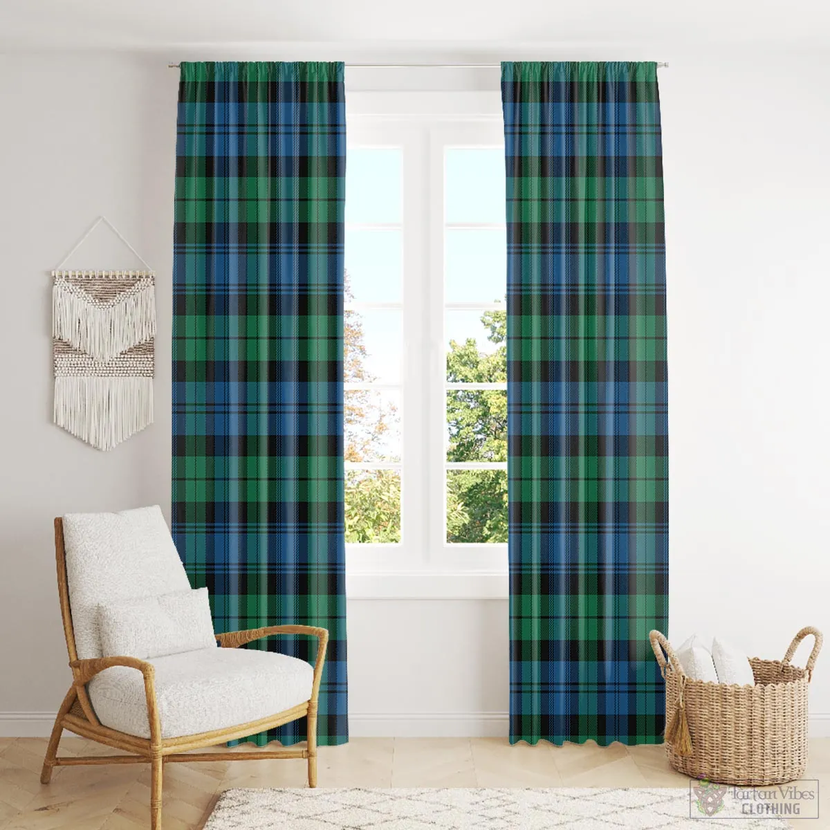 Black Watch Ancient Tartan Window Curtain