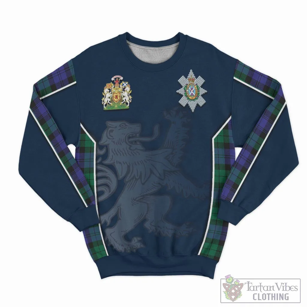 Black Watch Modern Tartan Sweater with Family Crest and Lion Rampant Vibes Sport Style