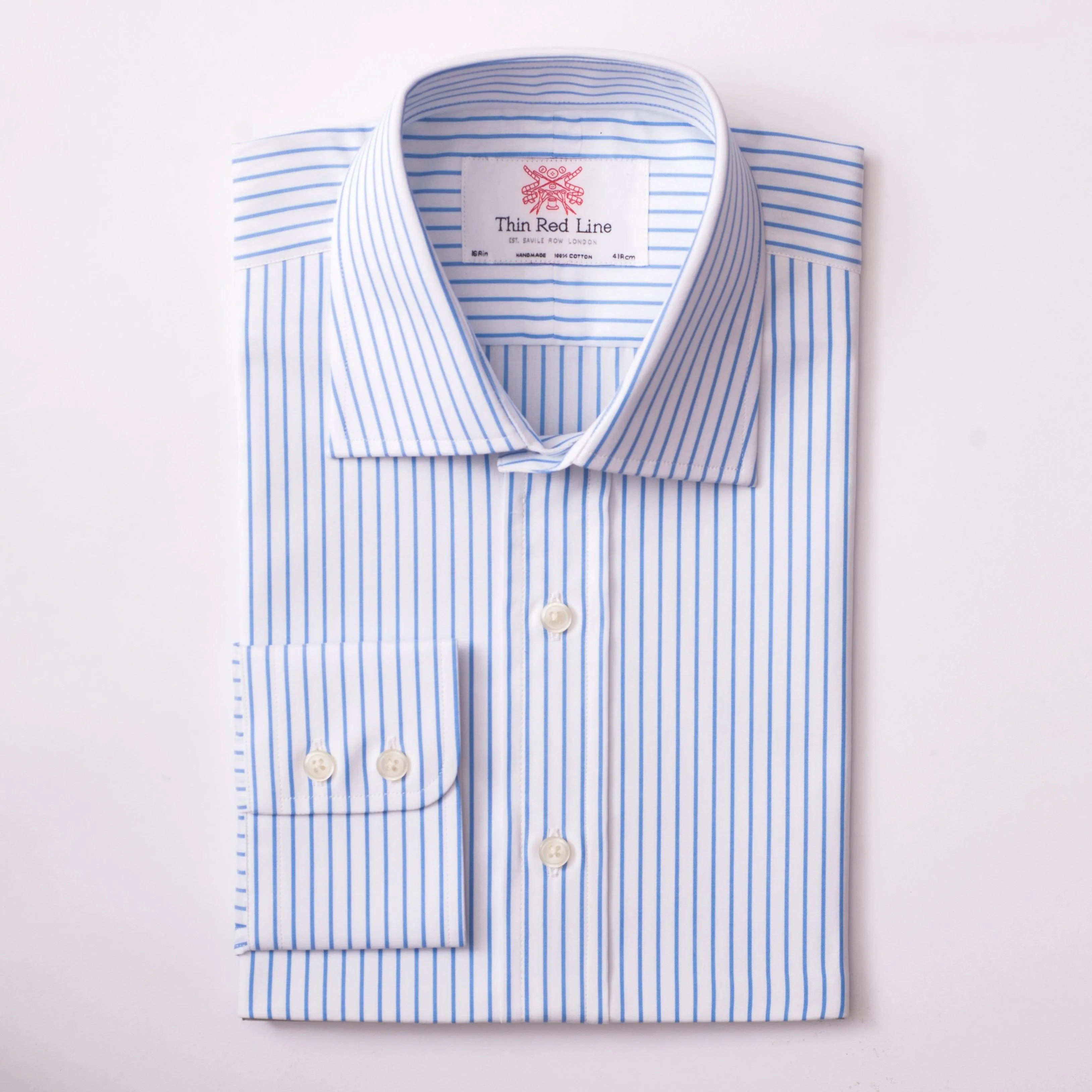 Brittany Stripe White & Blue Regular Shirt