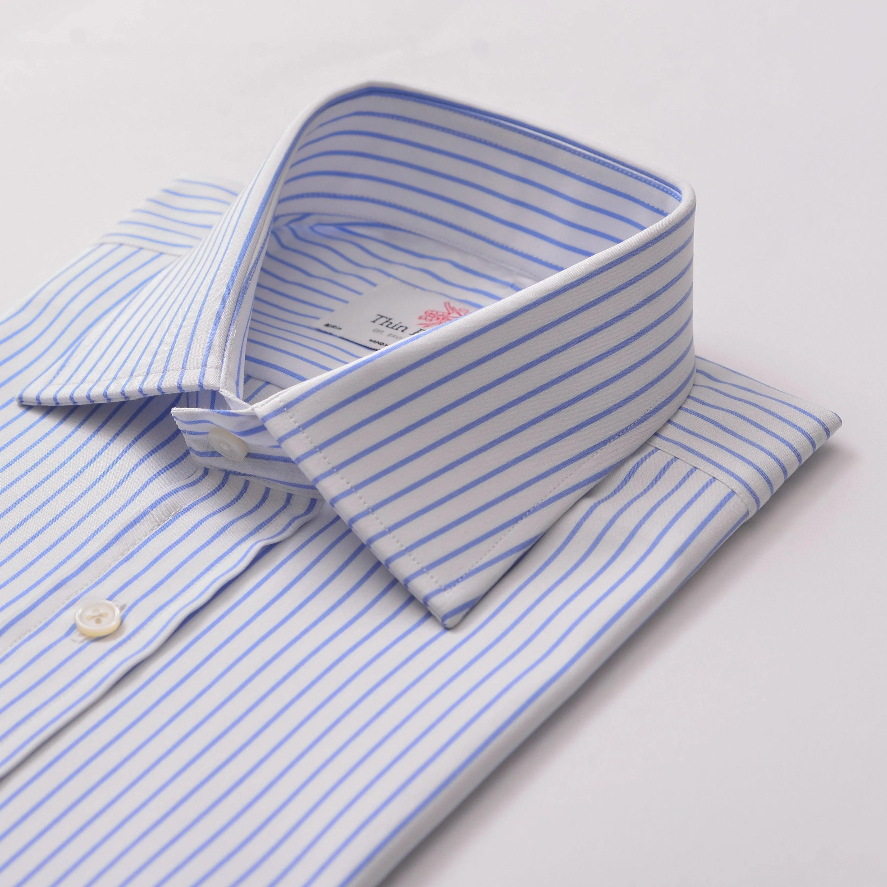 Brittany Stripe White & Blue Regular Shirt