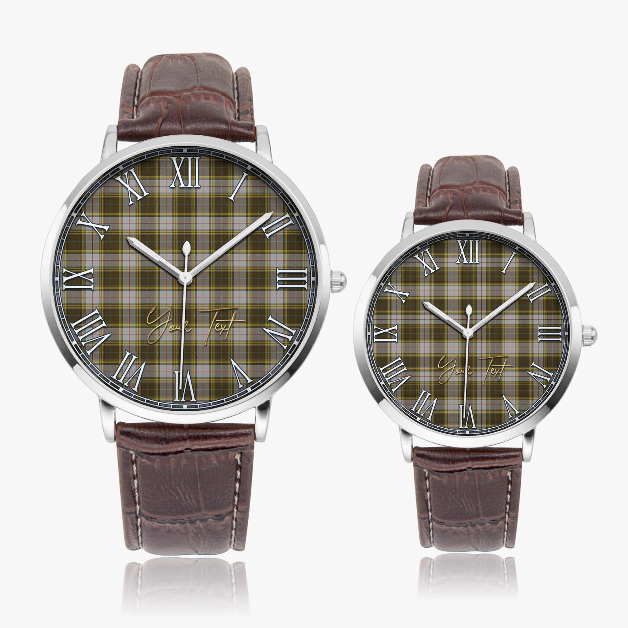 Buchanan Dress Tartan Personalized Your Text Leather Trap Quartz Watch