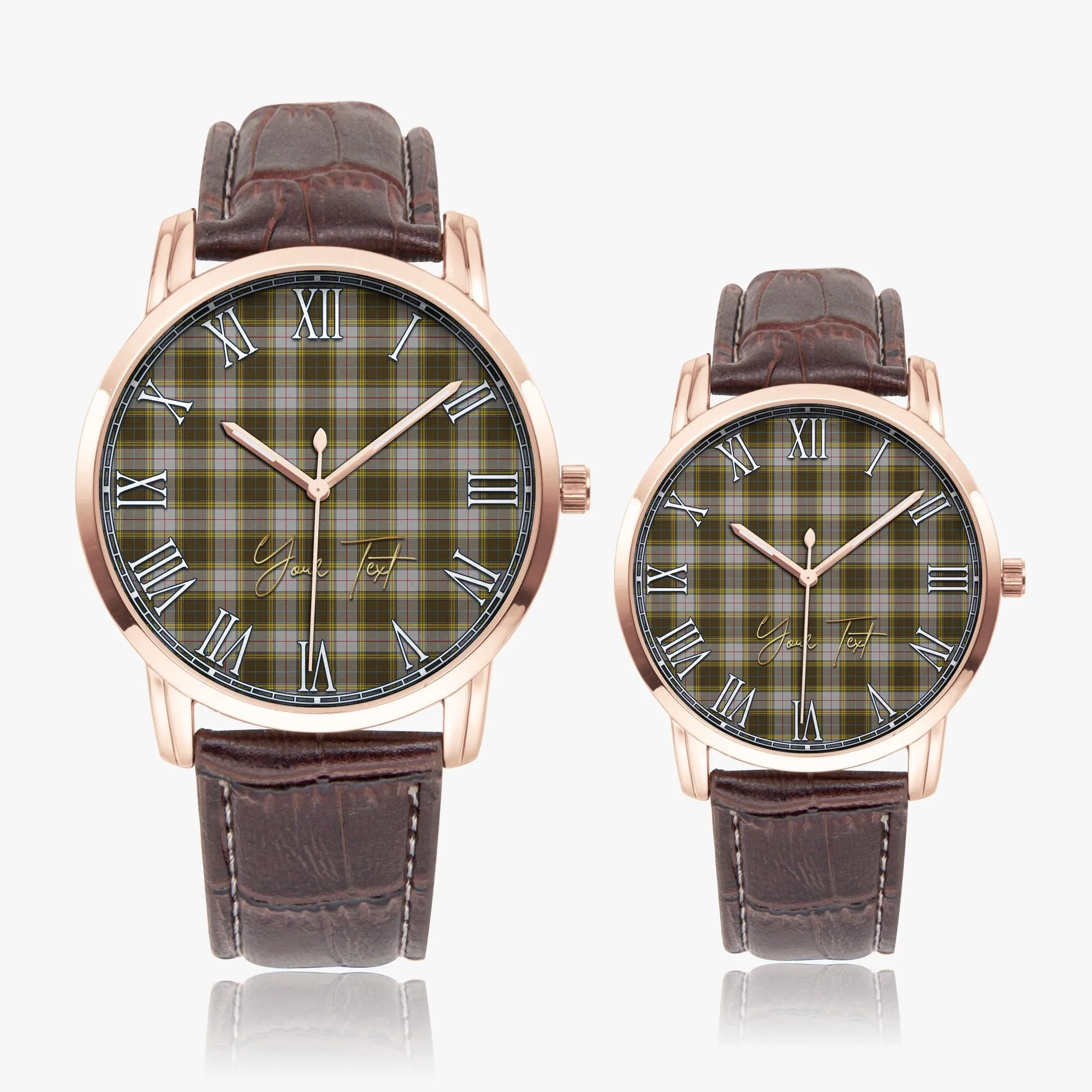 Buchanan Dress Tartan Personalized Your Text Leather Trap Quartz Watch