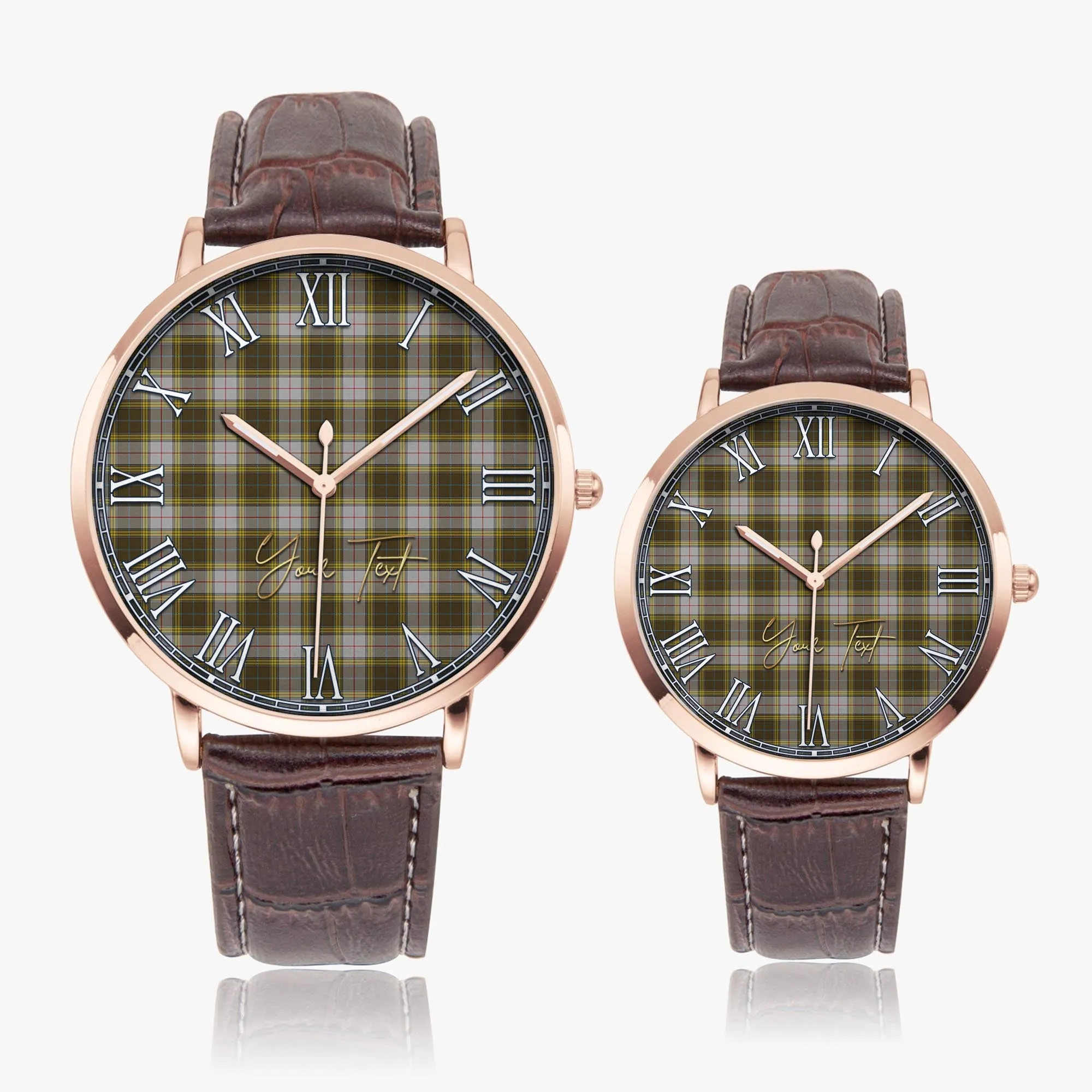 Buchanan Dress Tartan Personalized Your Text Leather Trap Quartz Watch