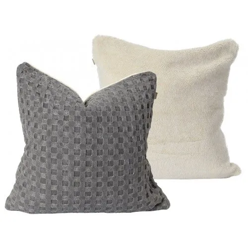 Charcoal Waffle Fleece Pillow