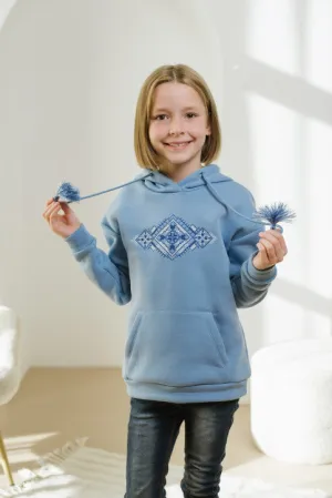 Children's Blue Hoodie "Etno"