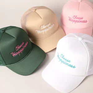 Choose Happiness Embroidered Trucker Hat - Adult