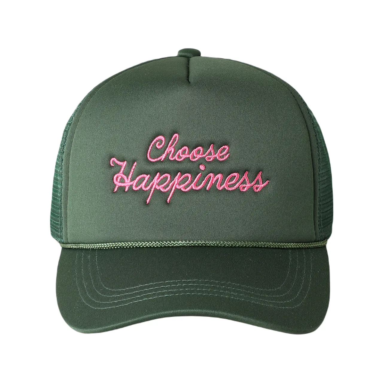 Choose Happiness Embroidered Trucker Hat - Adult