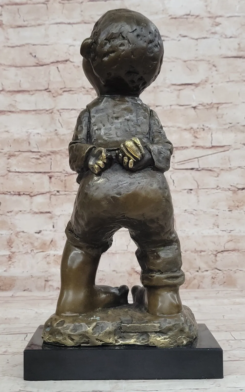 Collectible Miguel Lopez Chinese Boy Bronze Statue Fine Art Home Decor