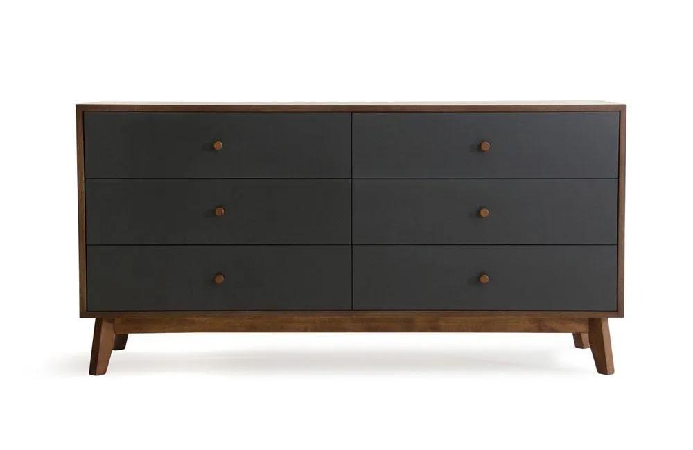 Dali Modern Gray & Walnut Dresser