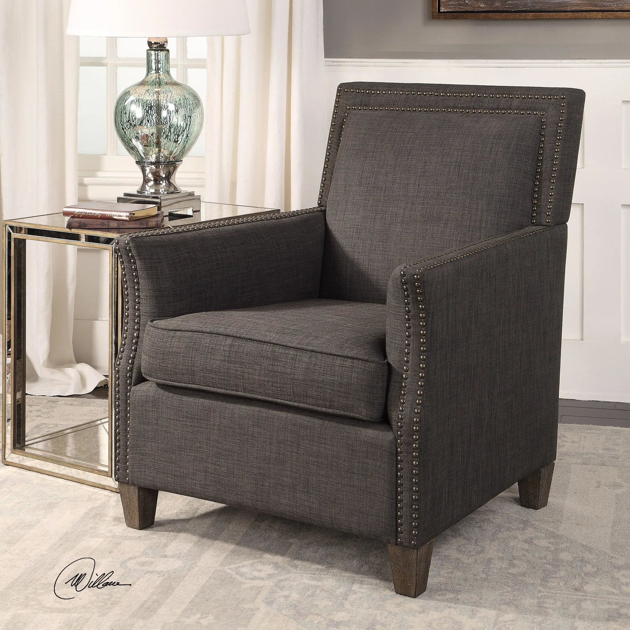 Darick Charcoal Armchair