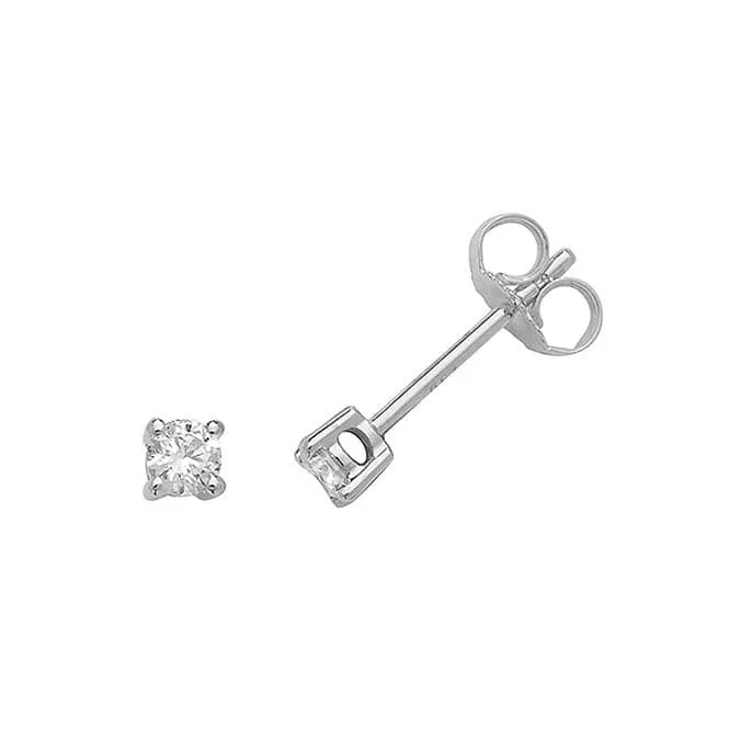 Diamond Jewellery 18K White Gold Stud Earrings EDQ185W