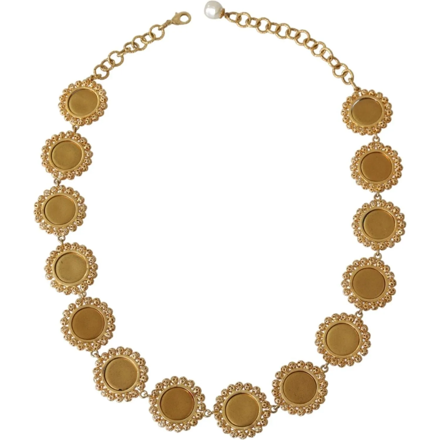 Dolce & Gabbana Elegant Crystal Charm Statement Necklace