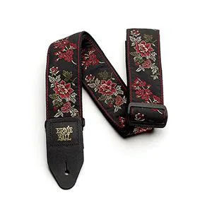 Ernie Ball Red Rose Jacquard Guitar Strap