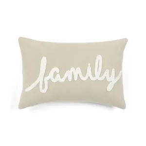 Family Chenille Embroidery Decorative Pillow Cover