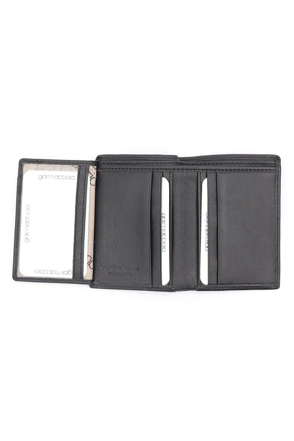 Gai Mattiolo Men's Wallet in Nappa Leather, Equipped With Card Holder, Card-sized Document Holder and Space for Banknotes, Black