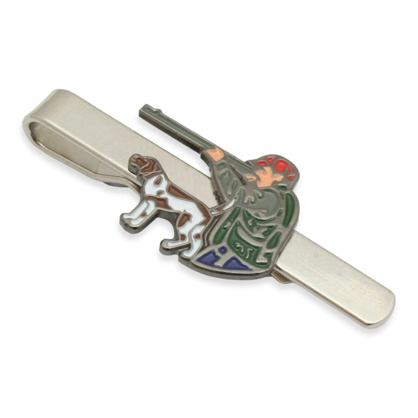 Game Shooter and Pointer Enamel and Steel Tie Tac