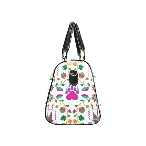 Geometric Floral Fall-White Waterproof Travel Bag