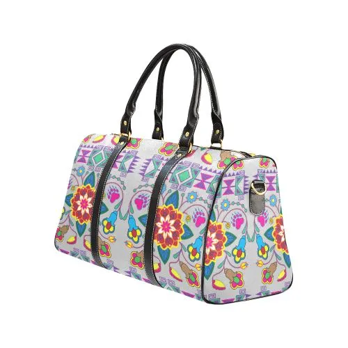 Geometric Floral Winter-Gray Waterproof Travel Bag