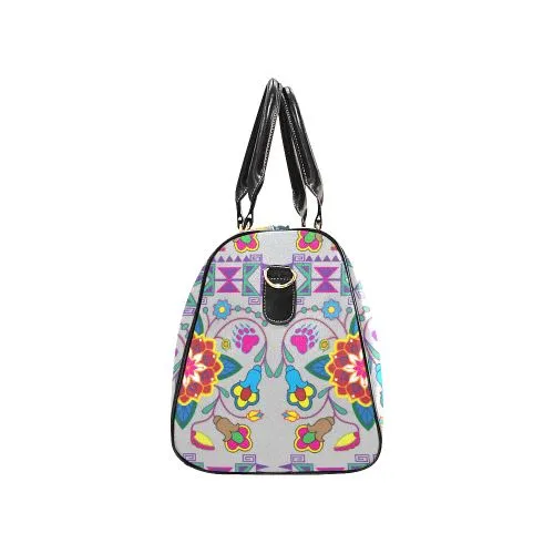 Geometric Floral Winter-Gray Waterproof Travel Bag