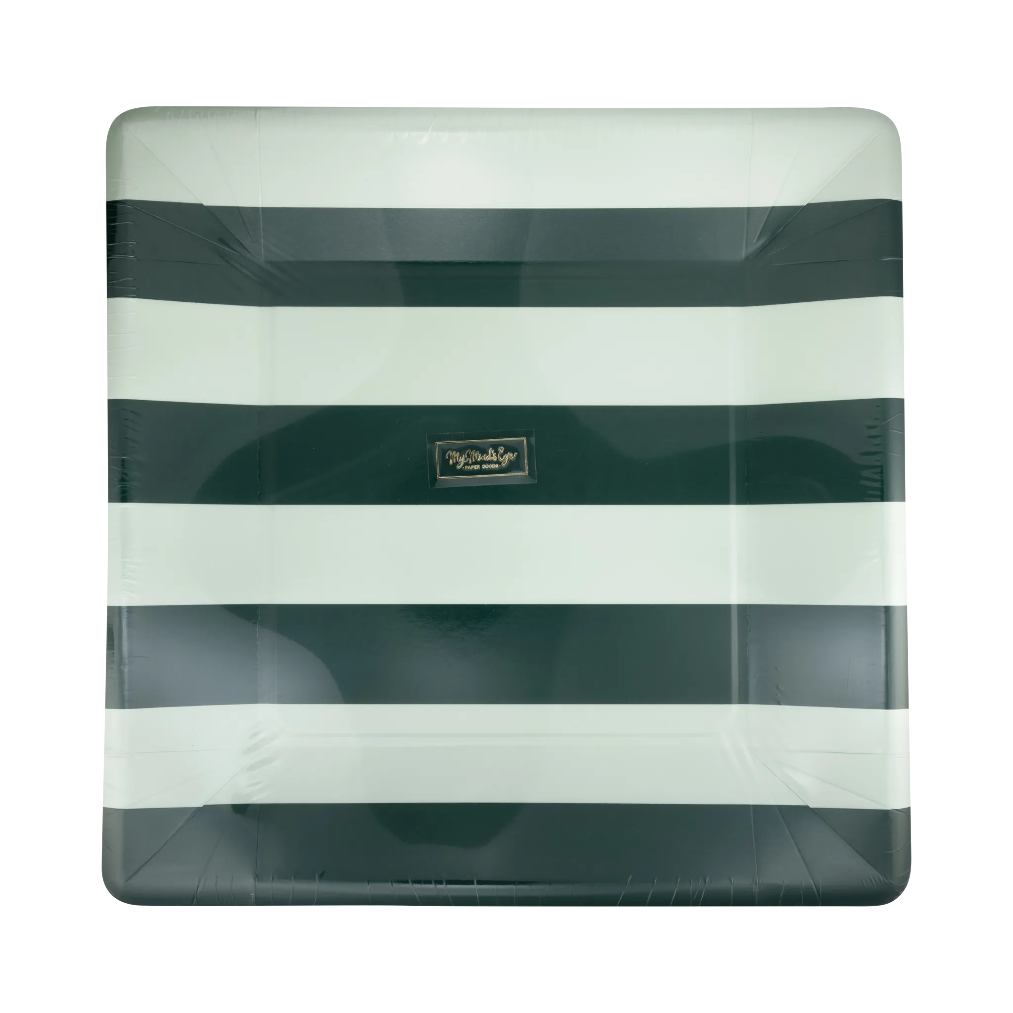 Green & Mint Striped Plates 11"