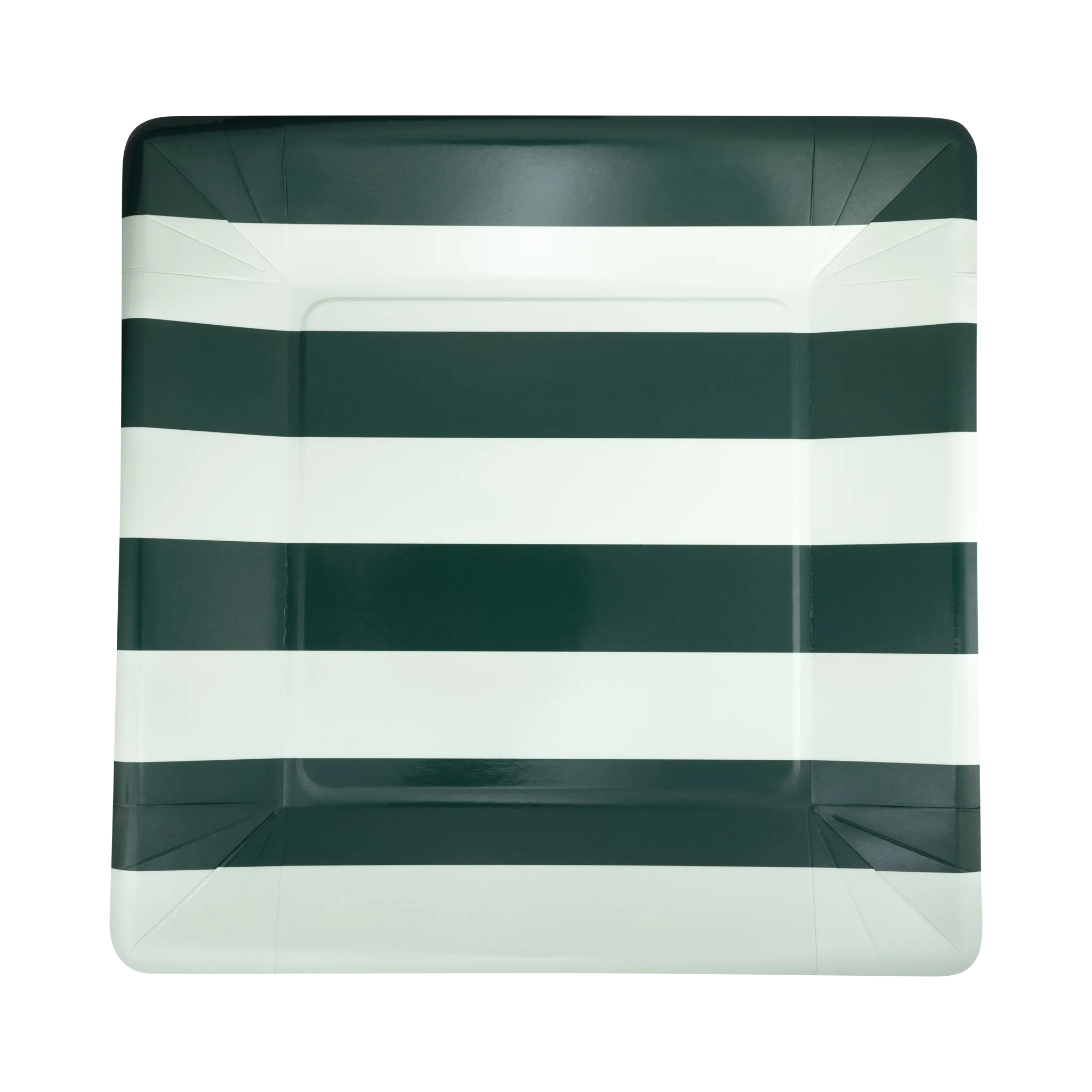 Green & Mint Striped Plates 11"