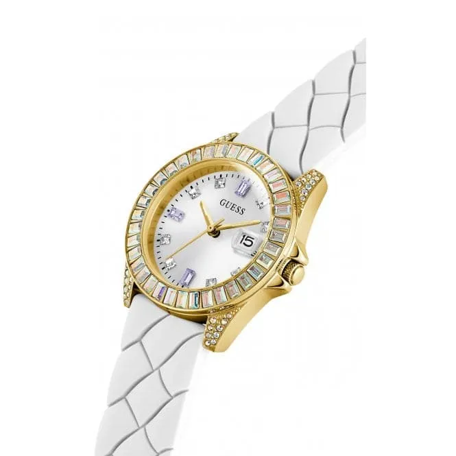 Guess Ladies Opaline Stainless Steel Gold Watch GW0585L2