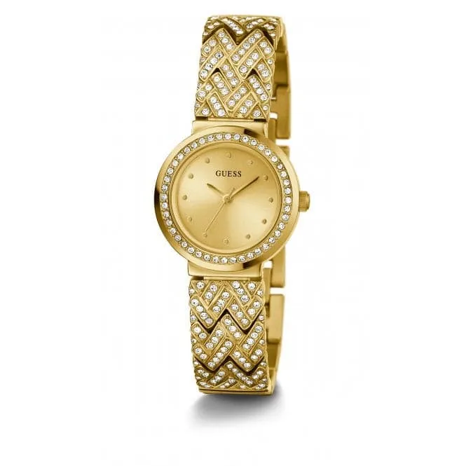 Guess Ladies Treasure Stainless Steel Gold Tone Watch GW0476L2