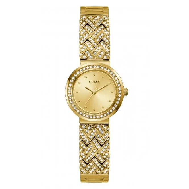 Guess Ladies Treasure Stainless Steel Gold Tone Watch GW0476L2