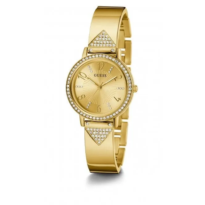 Guess Ladies Tri Luxe Stainless Steel Gold Tone Watch GW0474L2